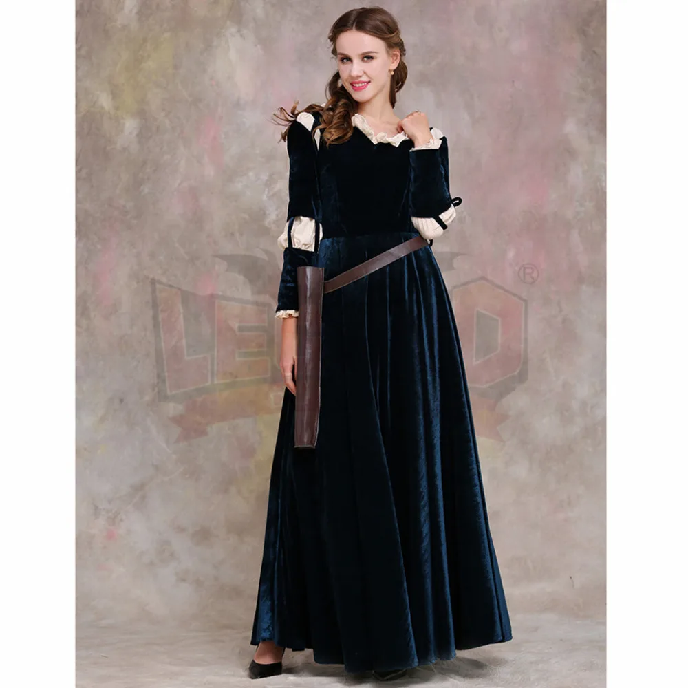 Смелая Принцесса Мерида платье костюм для взрослых женщин Хэллоуин карнавал