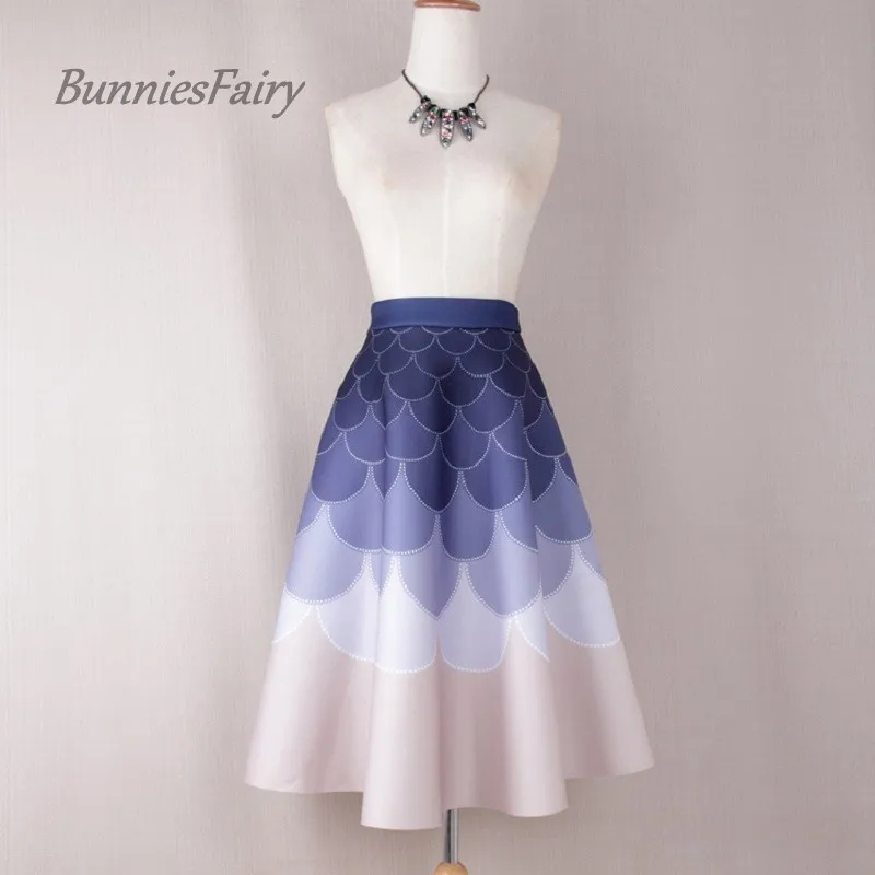 BunniesFairy осень зима новые женские элегантные градиент Русалка печати высокая