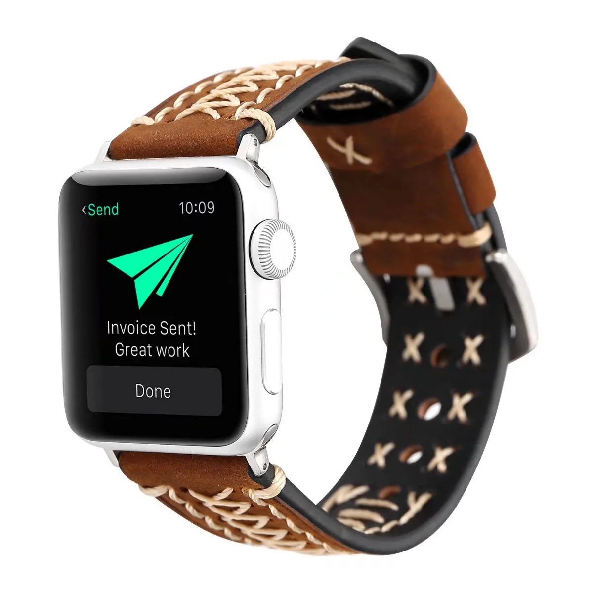 DAHASE Retro Cross Genuine Leather Watch Band for Apple Series 3 Strap Metal Buckle iWatch 1/2 42mm 38mm | Наручные часы