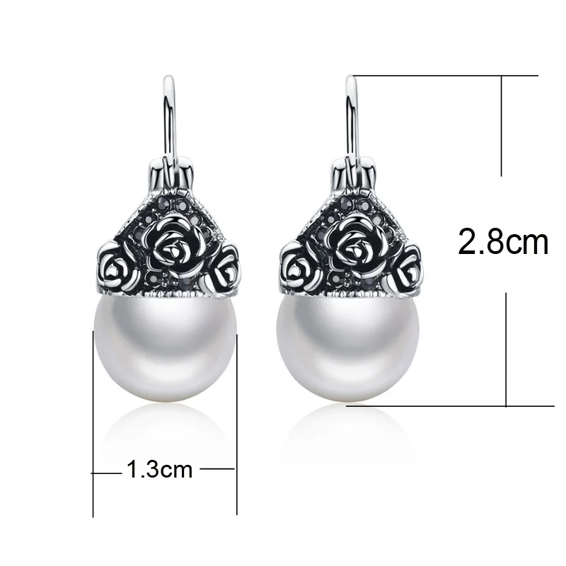 MOONROCY Free Shipping Fashion Jewelry wholesale Vintage Cubic Zirconia Crystal Imitation Pearl Earrings Vintage rings Gift
