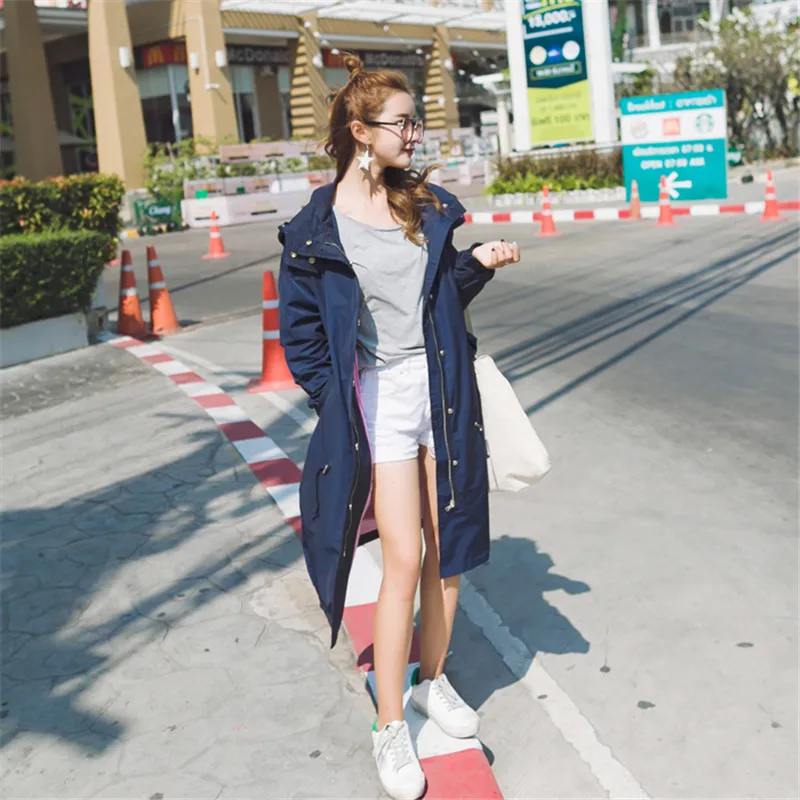 Женский Тренч с капюшоном и вышивкой Повседневная Верхняя одежда большого