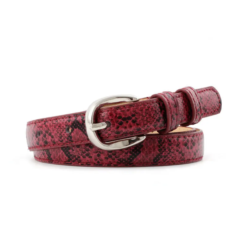 dark red Панк металлическая длинная Пряжка ремень Змеиный ремни с узором для женщин женское платье декоративные ремни женские ремни из искусственной кожи пояс - Цвет: dark red