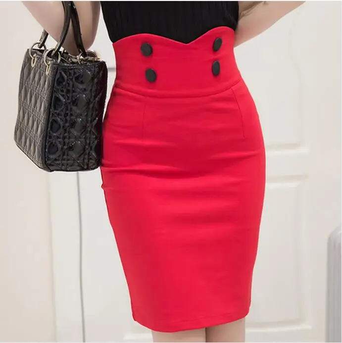 Юбка Женская Офисная до колен с завышенной талией | одежда