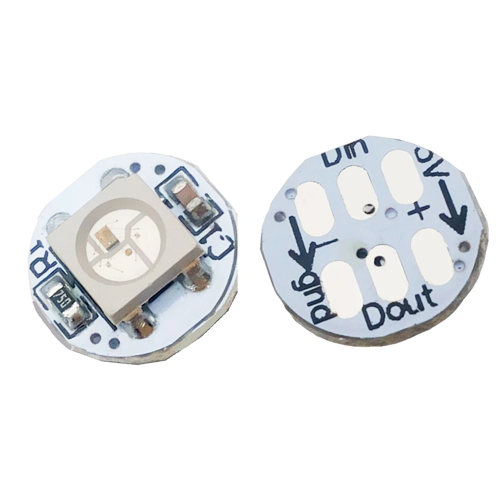 10 шт.-50 шт. WS2812B WS2812 светодиодный чип 5050 SMD RGB DC5V с черной/белой печатной платой радиатор 9,6 мм Диаметр WS2811 IC встроенный