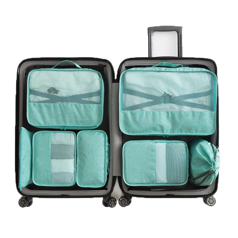 

7 PCS High Quality Oxford Cloth Travel Mesh Bag In Bag Luggage Organizer Packing Cube Organiser for Clothing Travel accessories