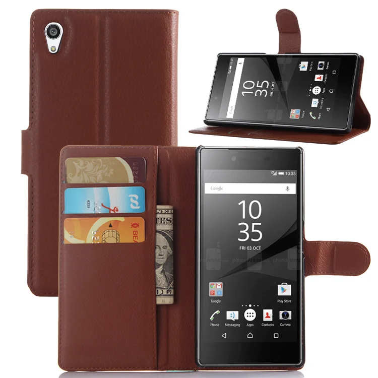 Роскошный стильный чехол-кошелек с подставкой из искусственной кожи для Sony Xperia Z5