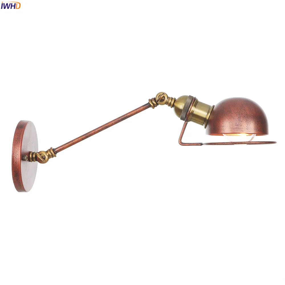 Винтажный светодиодный светильник IWHD в стиле лофт настенный s для дома спальни