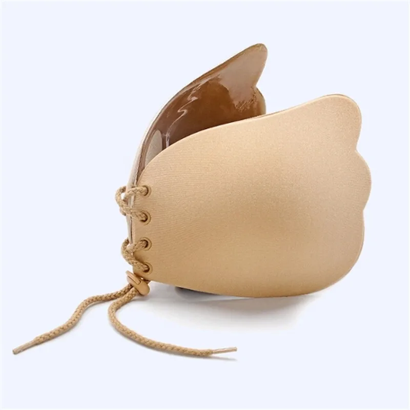 30pcs/Sexy Deep V-shaped Gel Invisible Backless Bra Self Adhesive Strapless Bandage Silicone Breast Lift Push Up fly wing Bras
