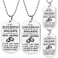1pcs couple necklace jewelry my soulmate i love you dog tag necklaces for women good gift for boyfriend girlfriend husband wife