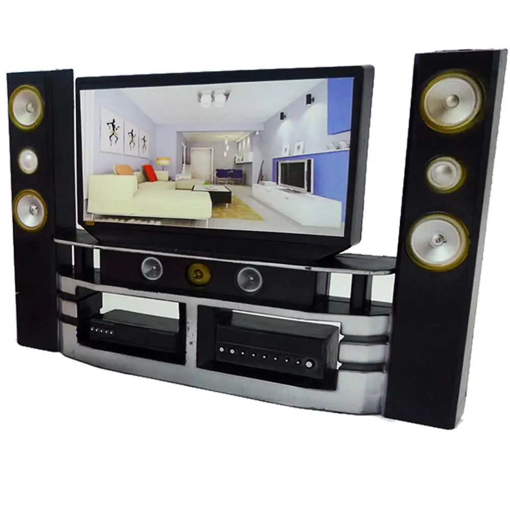 Мини Hi-Fi 1:6 мебель для гостиной ТВ домашний кинотеатр шкаф куклы Барби одежда