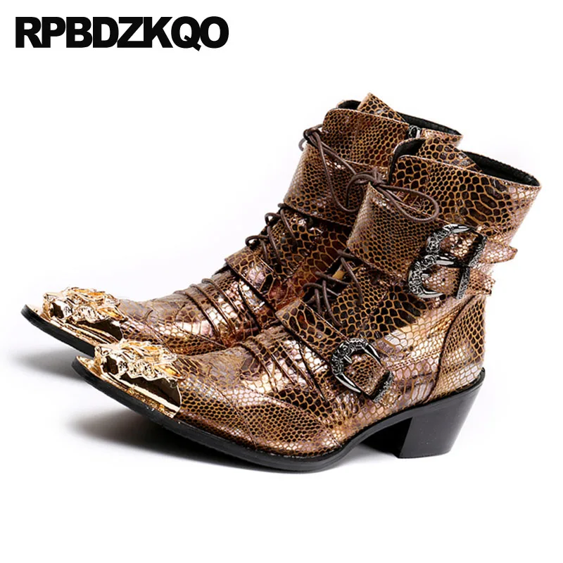 Мужские ботинки на высоком каблуке с острым носком | Обувь