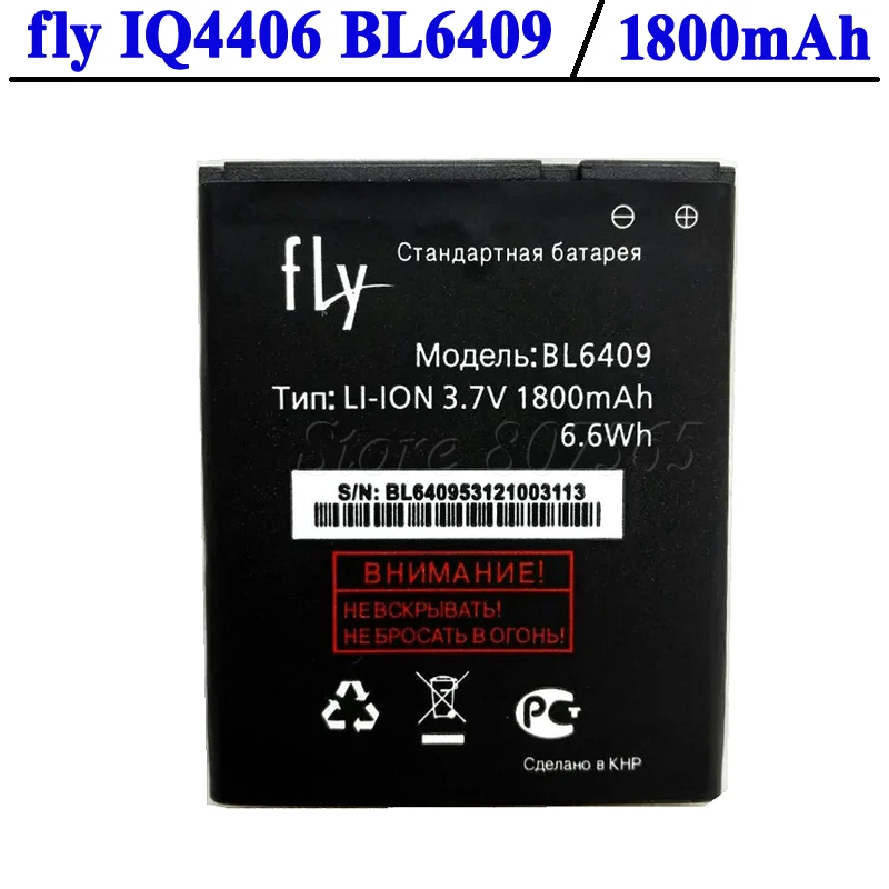 BL6409 1800mAh 3 7 V Высококачественный Мобильный телефон Аккумулятор для FLY IQ4406