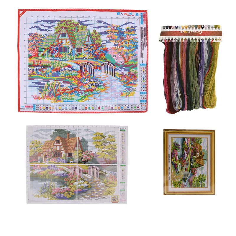 56x45 см Счетный принт вышивка крестом Набор рукоделия DIY красивый дом|printed cross