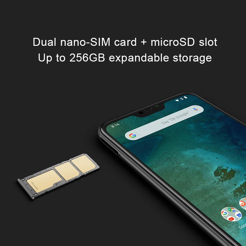 Глобальная версия Сяо mi A2 Lite 3 GB 32 Snapdragon 625 Octa Core 5 84 дюйма 19:9 двойной AI камера Android