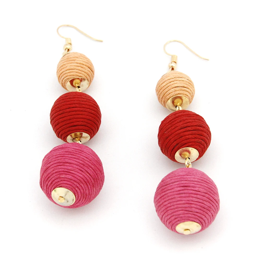Женские серьги с помпоном Legenstar висячие в стиле бохо бусинами|dangling earrings for women|dangle