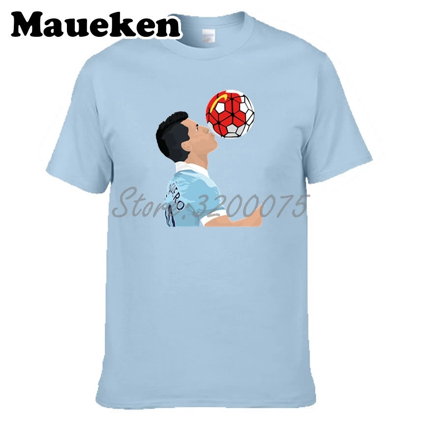 Мужская футболка с круглым вырезом Sergio Leonel Kun Aguero del Castillo 10 manner для любителей