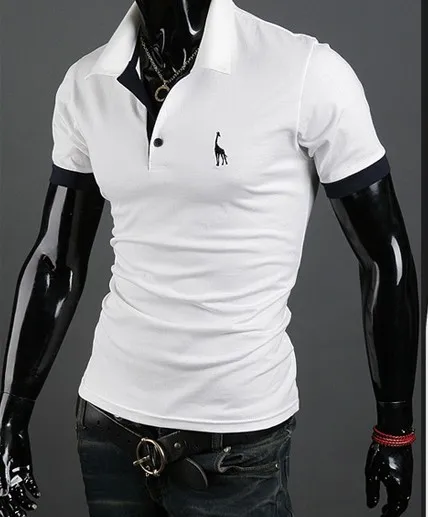 Мужская брендовая рубашка-поло 2018 модная повседневная приталенная с коротким