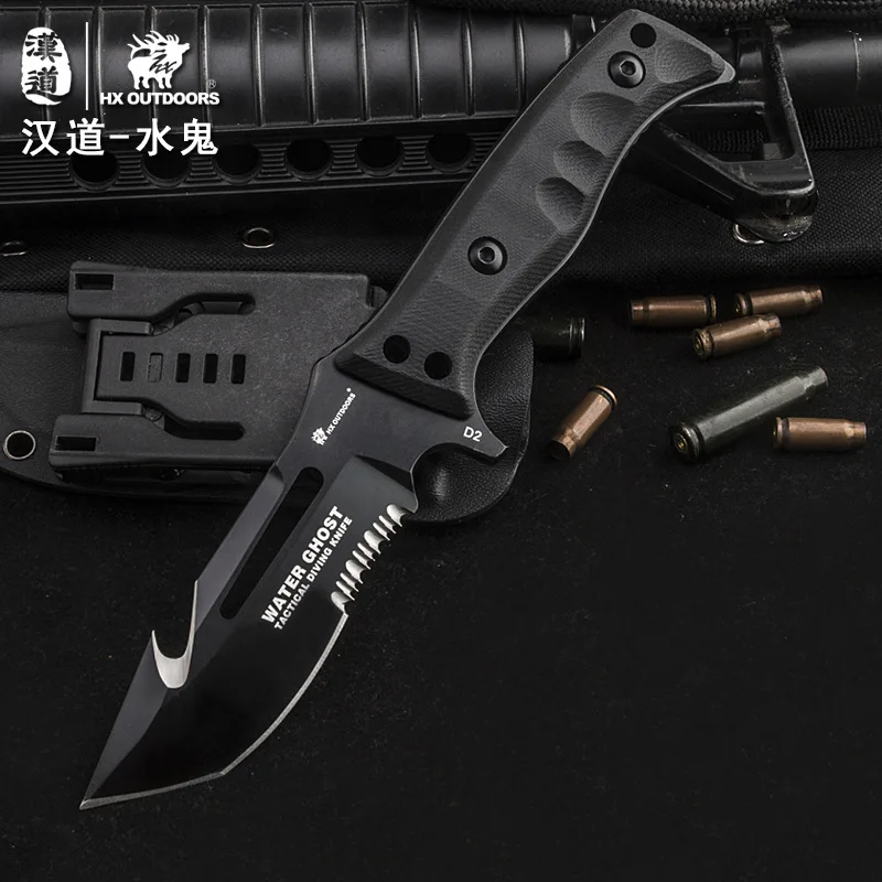 HX открытый водный ghost D2steel Тактический высокопрочный прямой нож Самозащита дикий