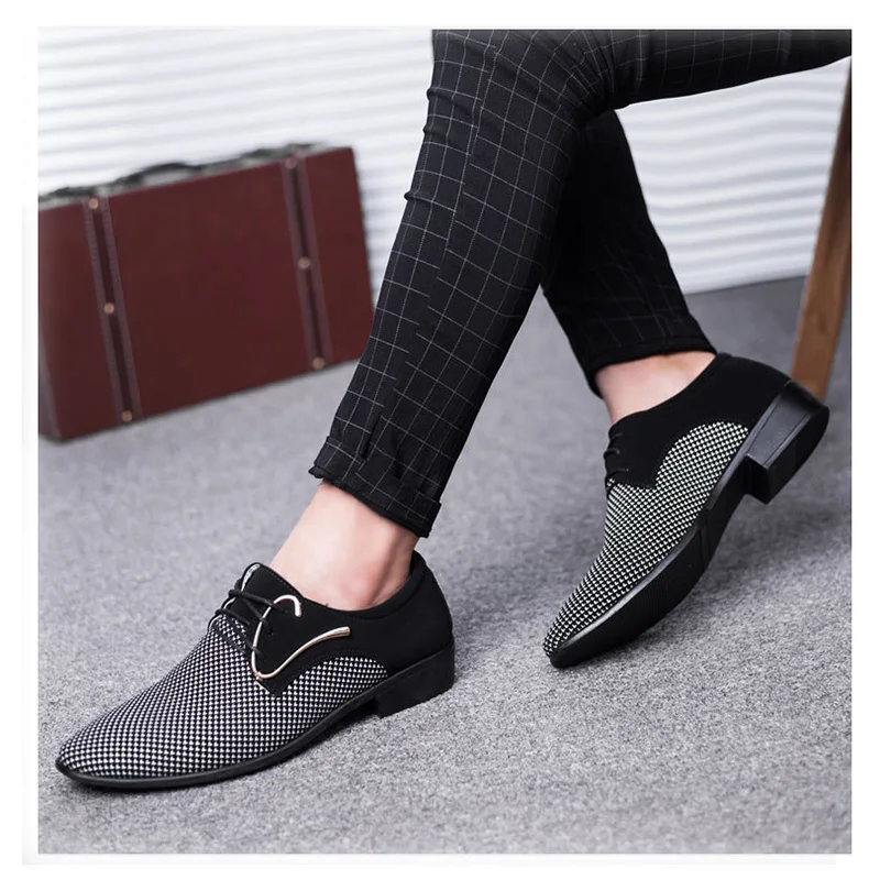 

LAISUMK Men Leather Shoes Office Men's Dress Suit Shoes Italian Style Wedding Casual Shoes Pointed Toe Business Men Shoes