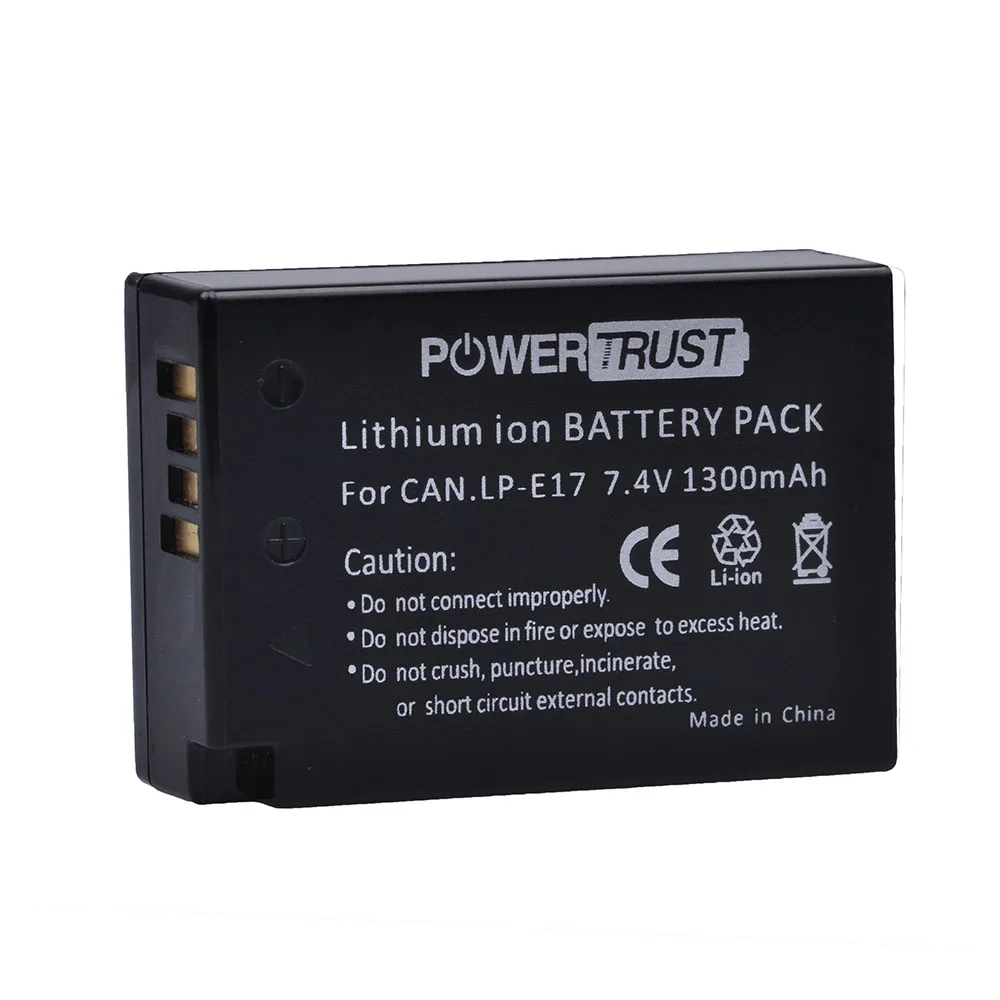 Литий ионный аккумулятор LPE17 LP E17 4х1300 мАч + двойное зарядное устройство USB LED для