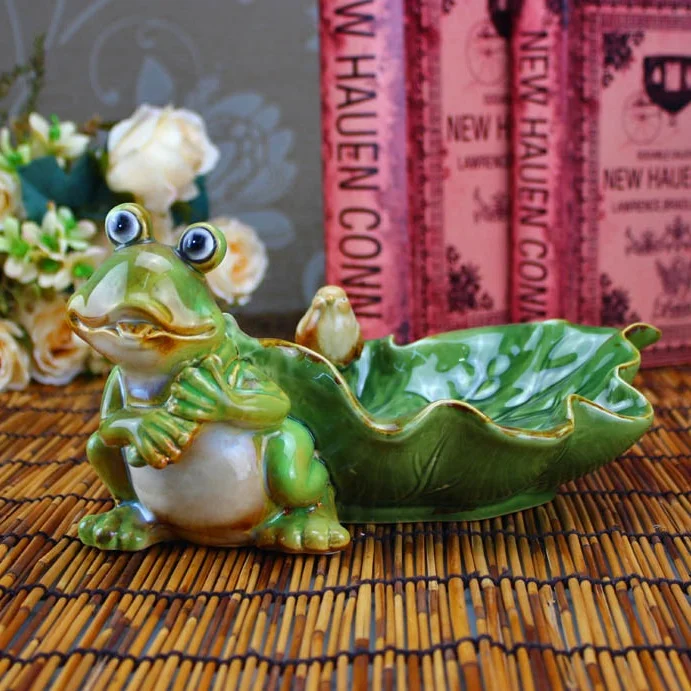 Керамический Органайзер в виде лягушки и листьев лотоса|tray decorative|organizer traydecorative