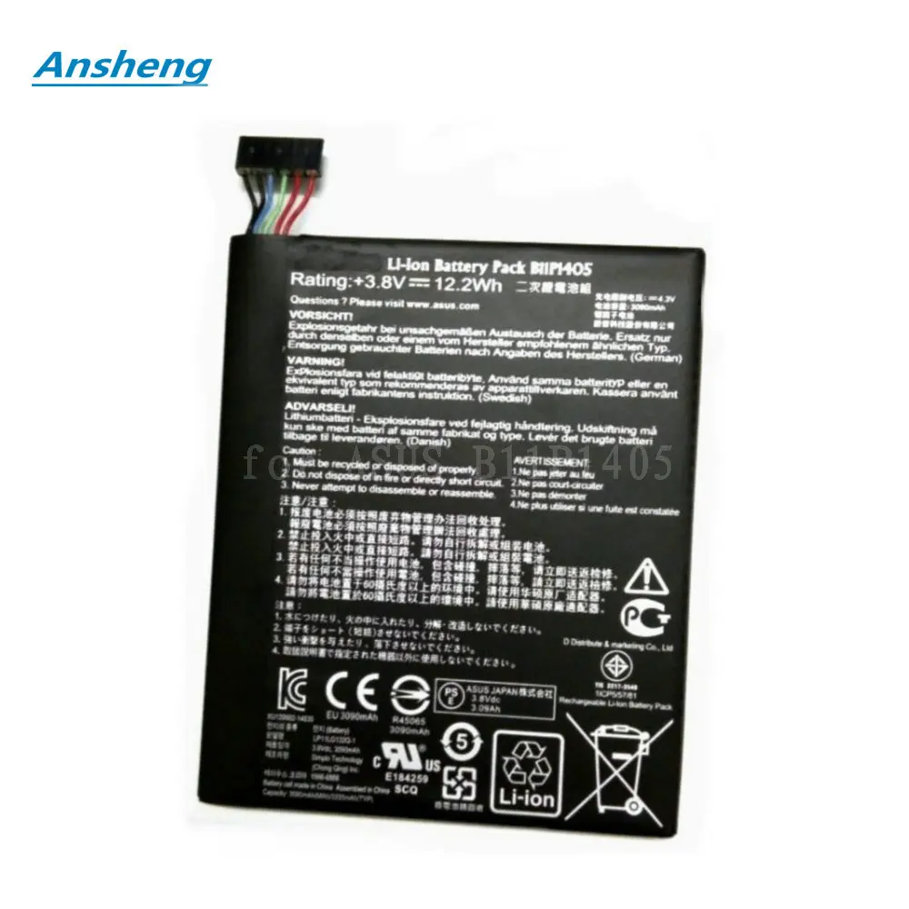 Аккумулятор Ansheng B11P1405 3 8 в 3090 Вт ч мАч для ASUS планшета 7 ME70CX K01A|Аккумуляторы