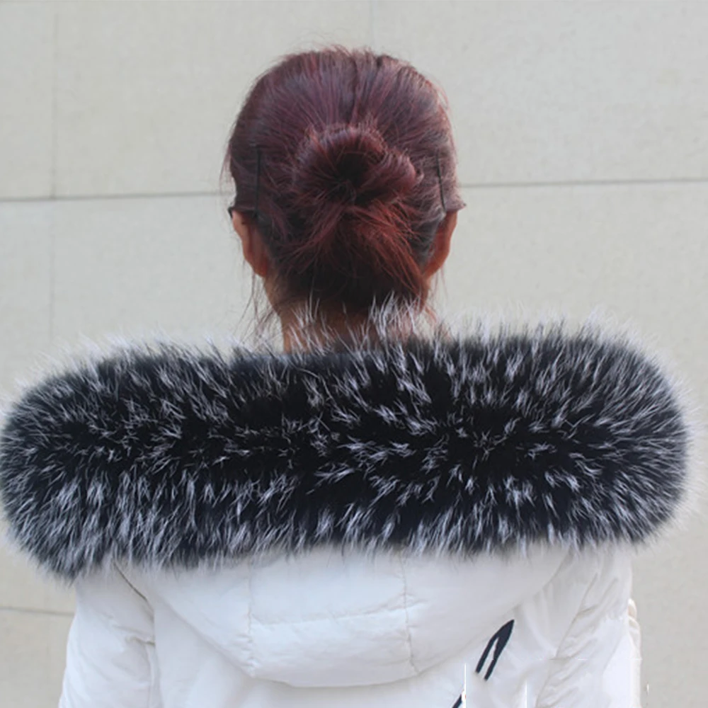 NEW Collar Real Raccoon Fur Winter Warm Scarf Women Coat Straight Detachable Natural Genuine Sarf NC08 | Аксессуары для одежды