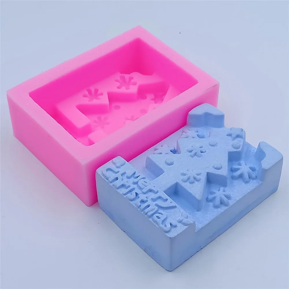 Рождественская елка дизайн форма для мыла ремесла 3D силиконовая украшения