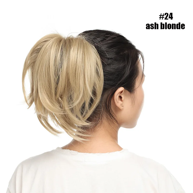 ash blonde S-noilite короткие кудрявые когти конский хвост синтетические волосы для наращивания грязные волосы пучок DlY стиль поддельные волосы для Updo волос для женщин - Цвет: ash blonde