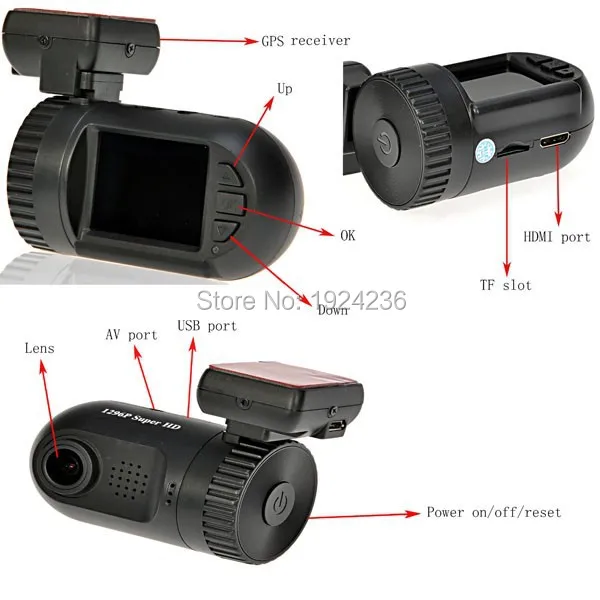 Mini0805 Liteon Автомобильный видеорегистратор обновлен с 1296 P srceen камера gps Функция 1 5
