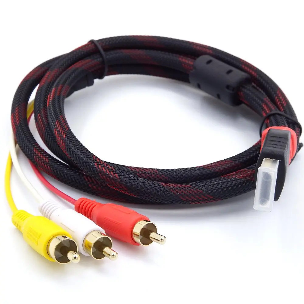 Wantek 5FT/1,5 M 1080P HDMI штекер на 3 RCA Видео Аудио AV кабель адаптер для ТВ HD tv DVD, односторонняя передача от HDMI до RCA