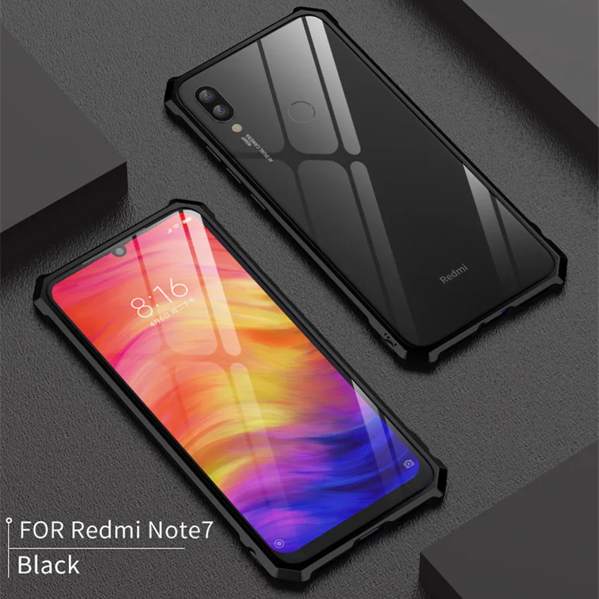 Чехол для Xiaomi redmi note 7 Роскошный Металлический Чехол-бампер Xiomi тонкий Чехол-рамка