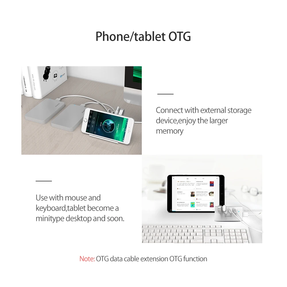 ORICO 4 порта s 5 Гбит/с высокоскоростной USB концентратор USB3.0 сплиттер адаптер с Micro USB порт питания Для iMac Компьютерные аксессуары для ноутбуков