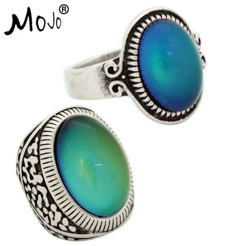 

2PCS Vintage Ring Set of Rings on Fingers Mood Ring That Changes Color Wedding Rings of Strength for Women Men Jewelry RS009-031