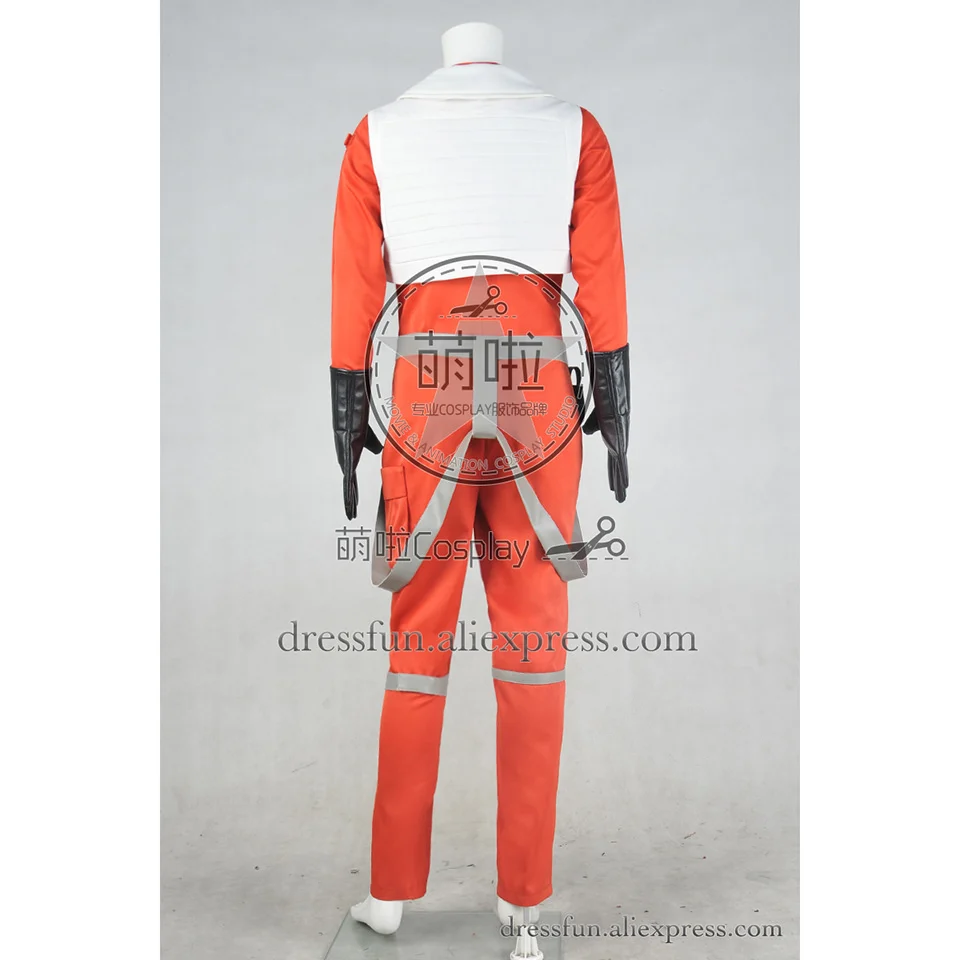 Звездные Войны Пробуждение силы Косплей Poe Dameron костюм X wing Pilot наряд Униформа