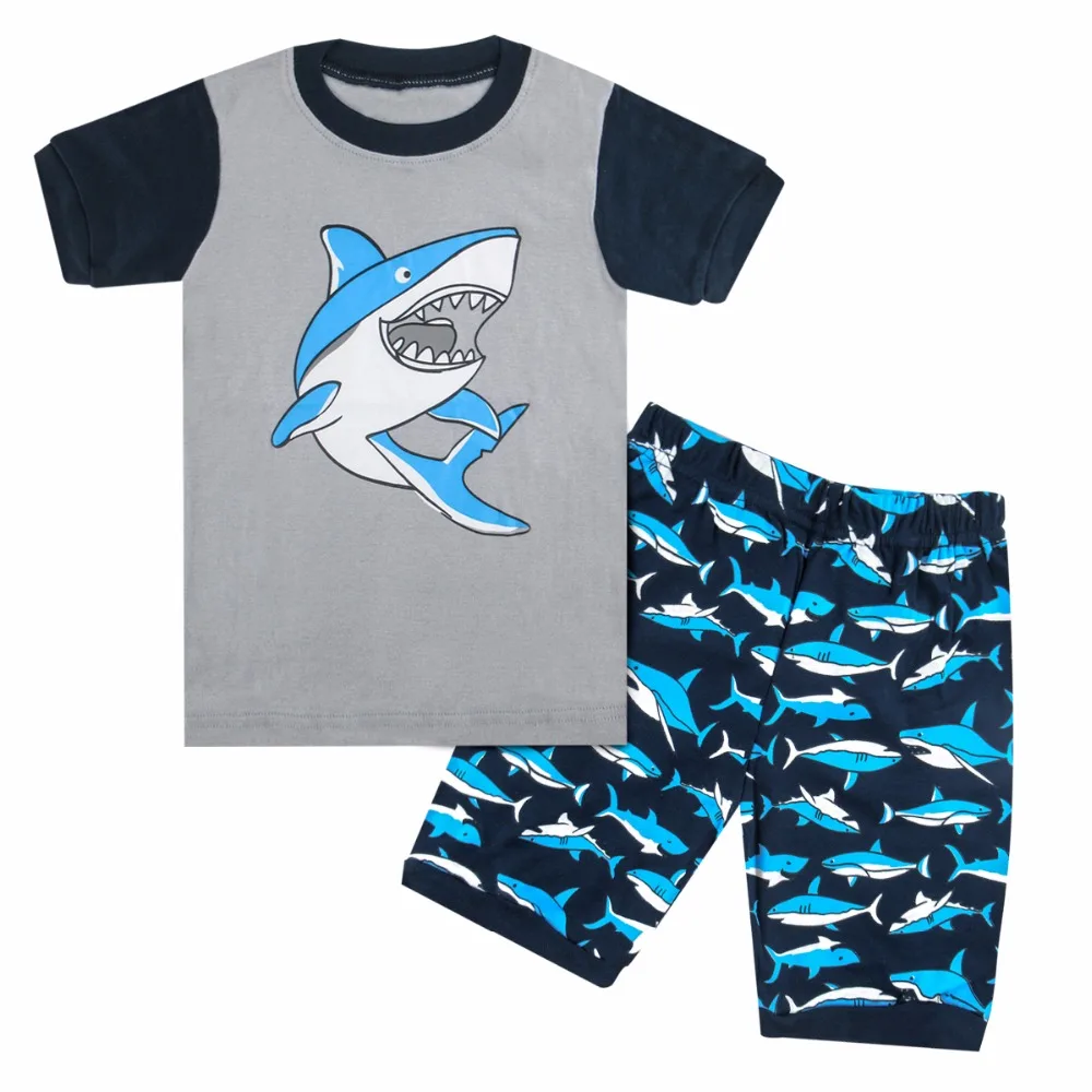 Kids Boys Pajamas Child Dinosaur Shark Sleepwear Children Cartoon Animal Summer Clothing Set Pijama Infantil Pyjamas For | Мать и ребенок