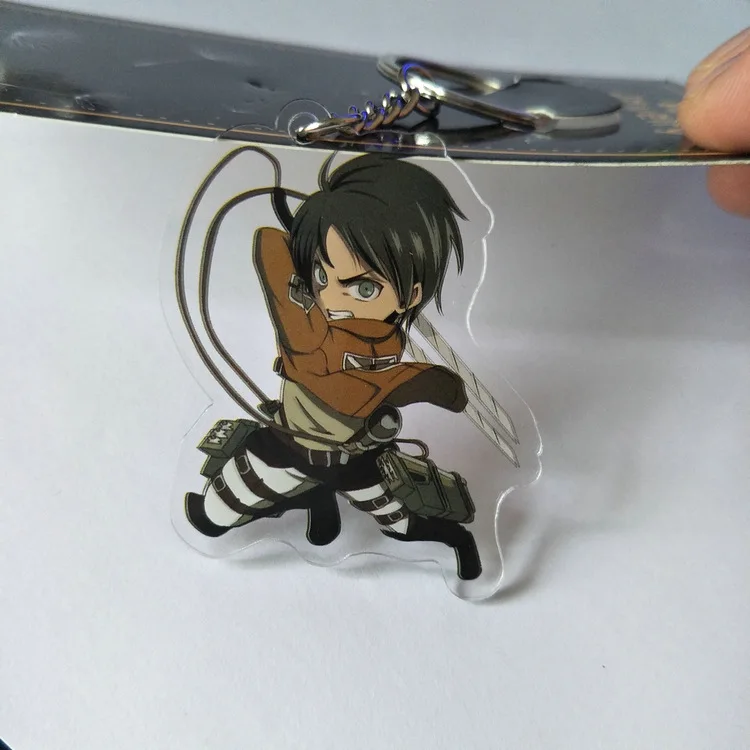 Аниме атака на Титанов акриловый брелок Eren Jager Rivaille Levi Ackerman забавные подвесные брелоки ювелирные аксессуары Llaveros игрушка