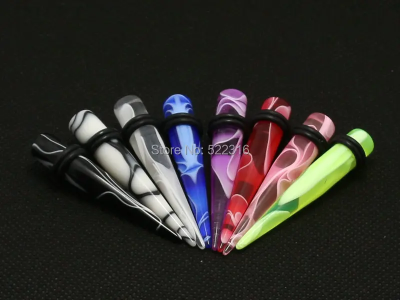 120 шт разного размера Акриловый Мраморный прямые ушные конические наборы затычка