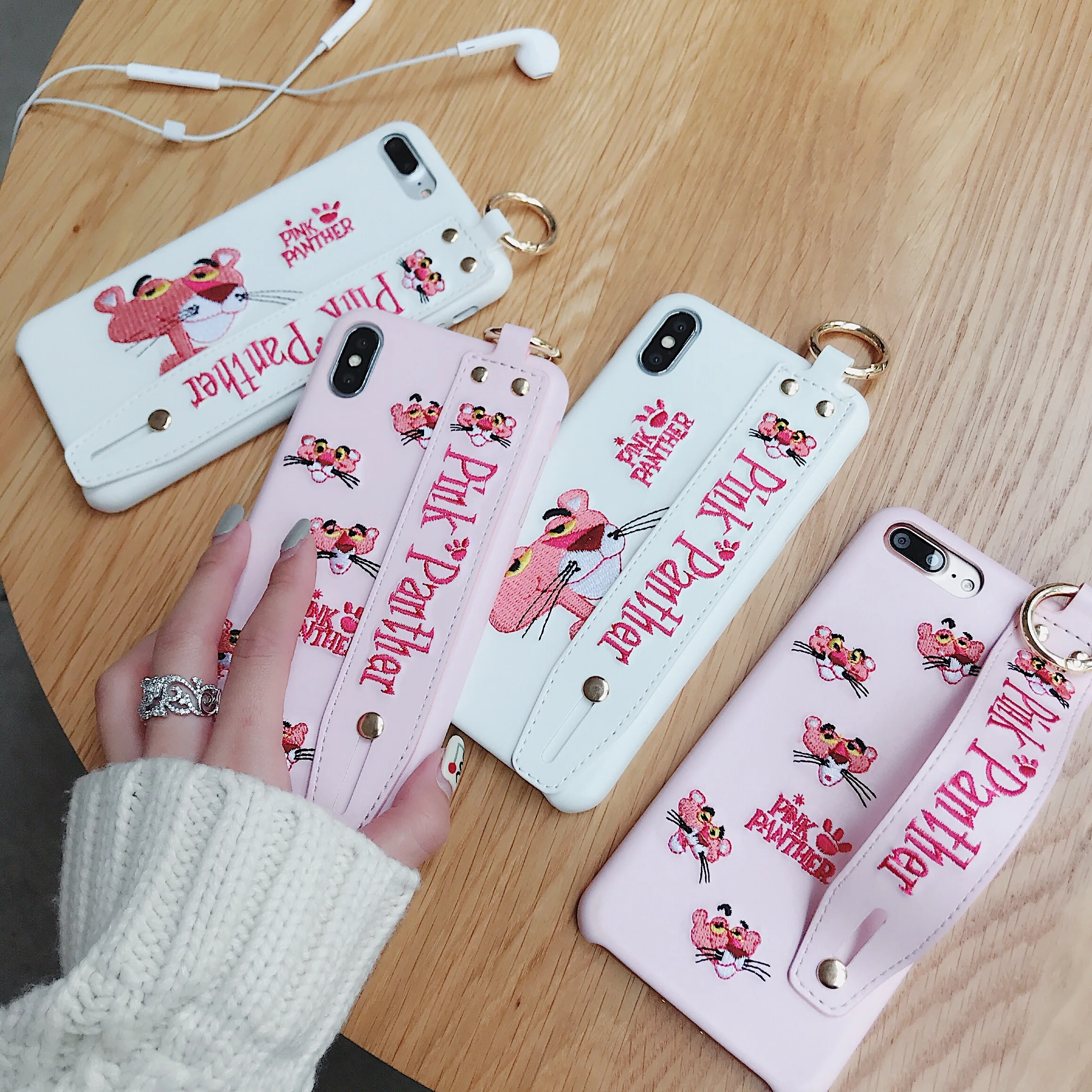 Чехол для телефона с милой вышитой пудрой и леопардовым принтом iPhoneXR 6 7 8plus XS MAX