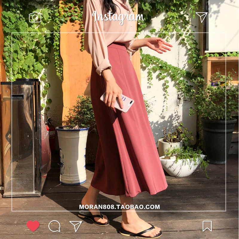 Женская Классическая однотонная юбка элегантная длинная весна лето|Женские