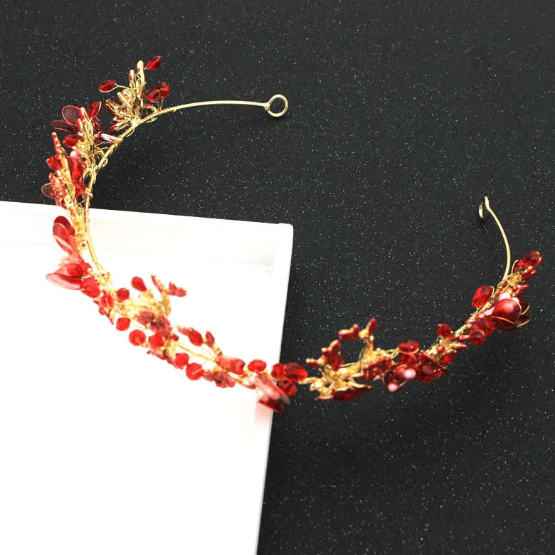 Свадебные украшения для невесты Красная корона принцесса волосы Мори аксессуары