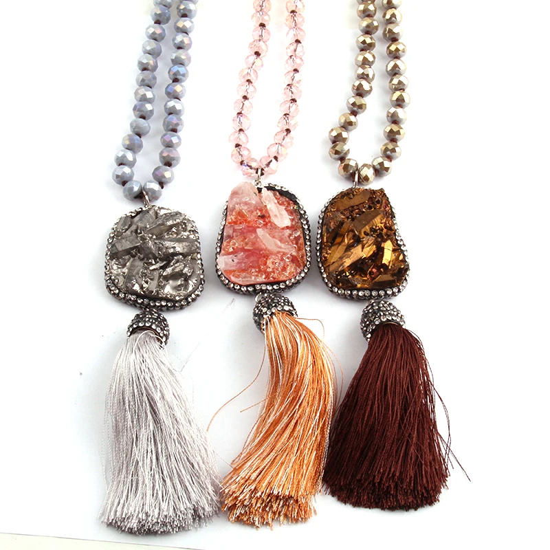 Женское Ожерелье длинное с кристаллами и кисточками|tassel necklace|fashion necklacenecklace fashion |