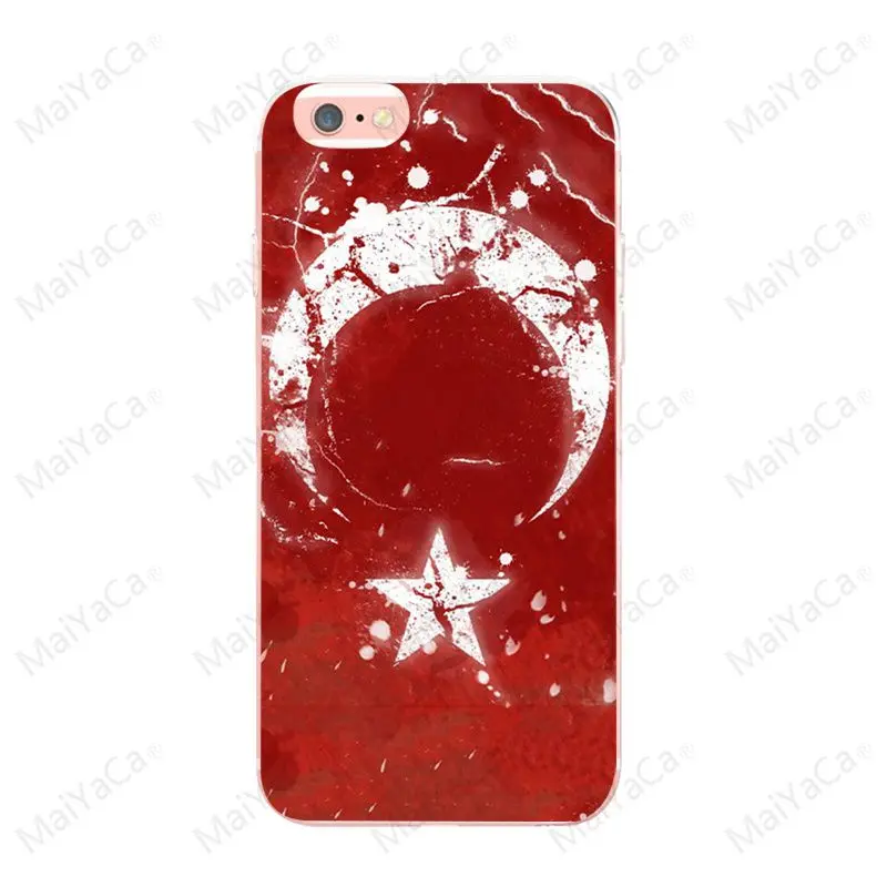 MaiYaCa Турция флаг чехол для iphone 7 7 plus X XS XR XSMax для iphone 5 5S SE 8 8 плюс 6 плюс Coque основа Чехол для телефона