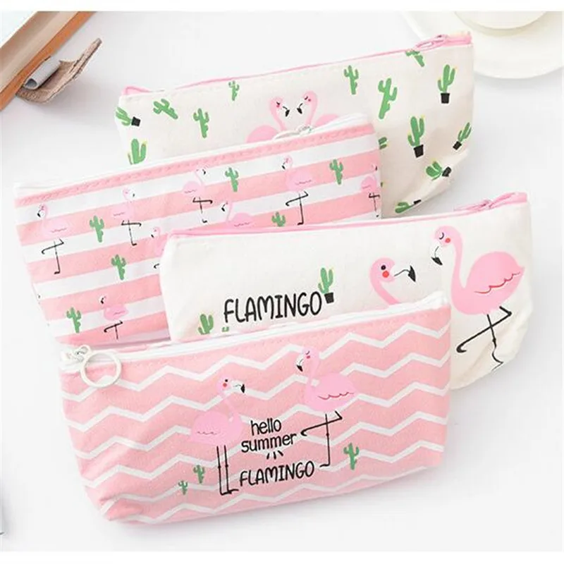 Пенал с розовым мультяшным Фламинго вечерние чехол для карандашей 1 шт./лот