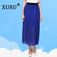 xuru summer new womens chiffon skirt elastic waist sexy large size skirt casual skirt