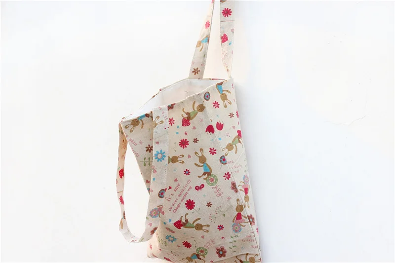 YILE Cotton Linen Shopping Tote Shoulder Carrying Bag Eco Reusable Printed Bunny rabbit Flower Easter Gift NEW L024 | Багаж и сумки