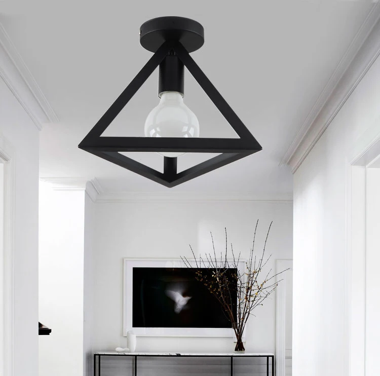 ECOBRT черные потолочные светильники в скандинавском стиле с розеткой E27 модные