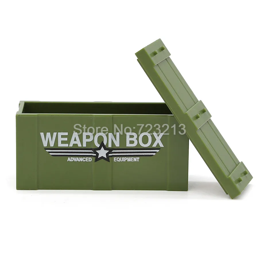 Green Одно здание блоки оружие в Военном Стиле SWAT фигурки части MOC аксессуары камуфляж костюм M2 машина гатлинг пистолет Модель кирпич игрушки - Цвет: Green