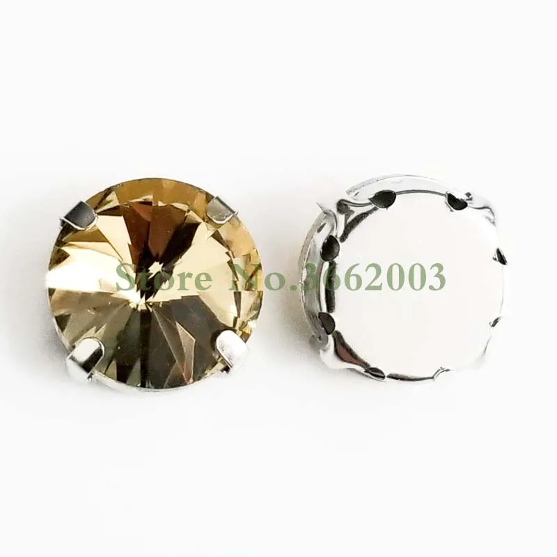 Круглые легкие кофейные AAA плоские стеклянные кристаллы стразы для пришивания с