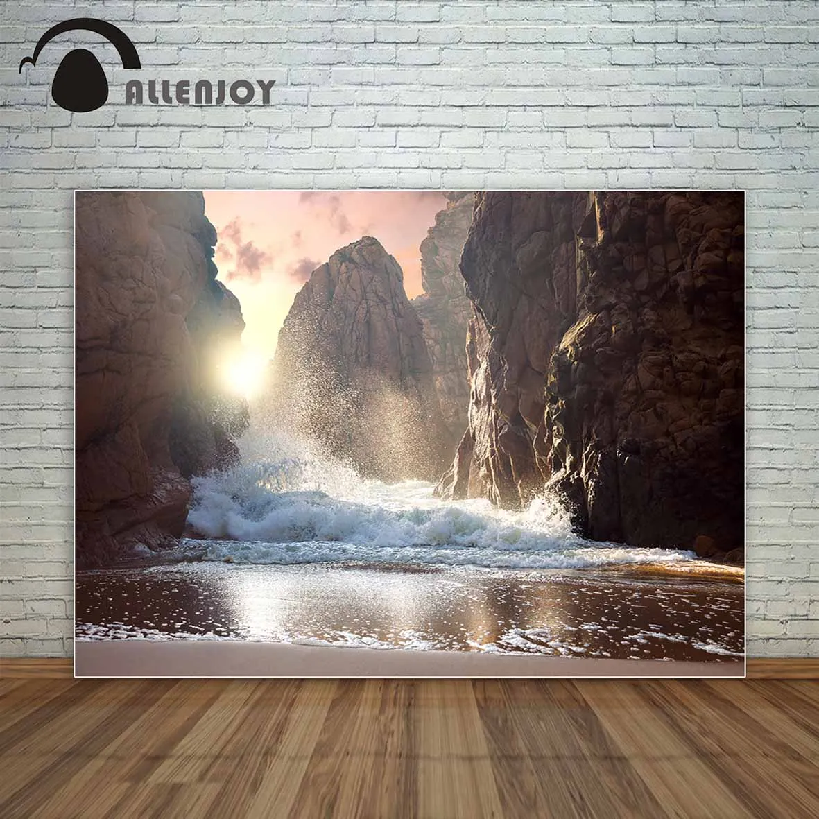 Allenjoy природные фоны гор камни морская волна Солнечный свет пляж восход солнца